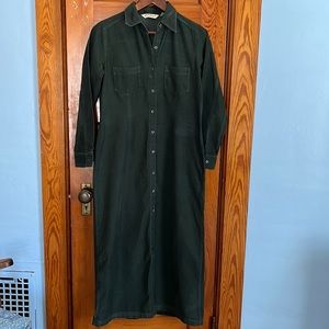 Eddie Bauer Corduroy Dress Dark Green Small Petite